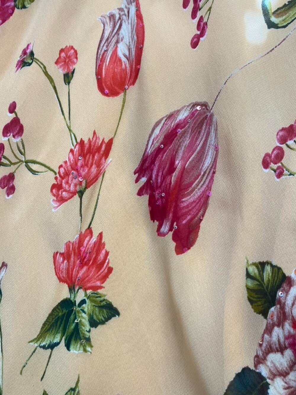 American Angel 90s/y2k style floral peach chiffon maxi dress - Small/Medium - Picture 8 of 8